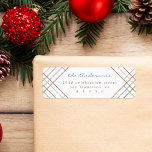 Minimalist Colorful Plaid Family Return Address Label<br><div class="desc">🏡 Make your mark with our minimalist colorful plaid return address labels. Your family name elegantly scripted,  with a simple serif typography below,  adds a personalized touch. Sending out cards and gifts becomes a breeze with these stylish labels.</div>