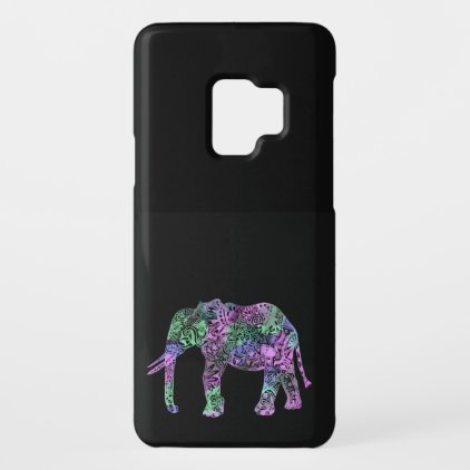 minimalist colorful tribal floral neon elephant Case-Mate samsung galaxy s9 case