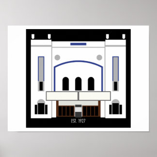 Minimalist Columbia Theater (Matte Print) Poster