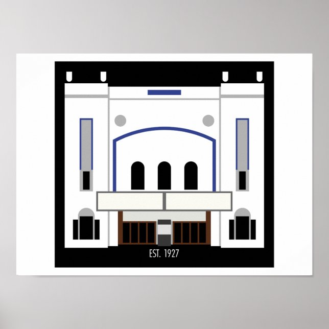 Minimalist Columbia Theater (Matte Print) Poster (Front)