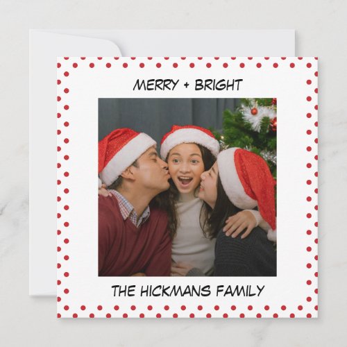 Minimalist Comic  Merry Christmas with Photo Holiday Card