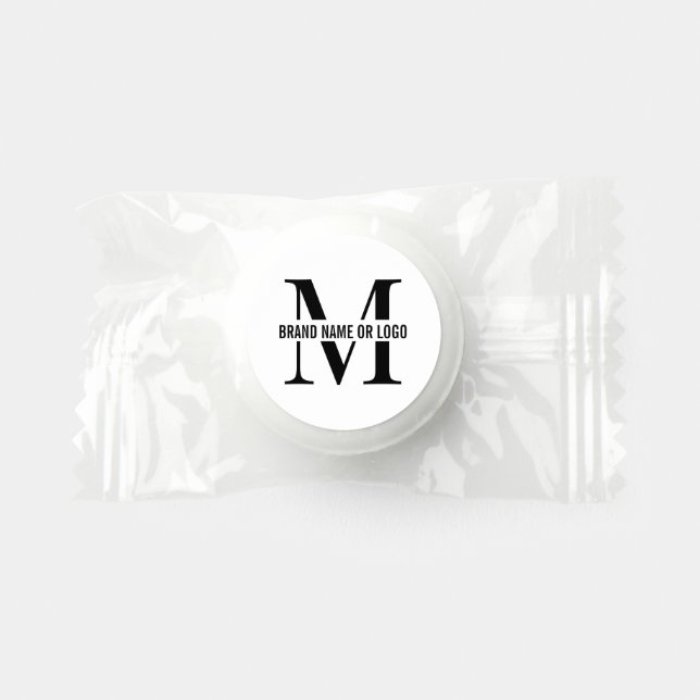 Minimalist Company Branded Business Monogram Logo Life Saver® Mints (Front)