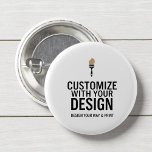 Minimalist Company Branded Custom Personalized  Button<br><div class="desc">Keep your branding simple and effective with this Minimalist Company Branded Custom Button, featuring a clean design area for your logo, slogan, or custom message. Ideal for trade shows, team uniforms, event staff, or branded giveaways, this personalized button is a stylish, compact way to make your brand stand out. With...</div>