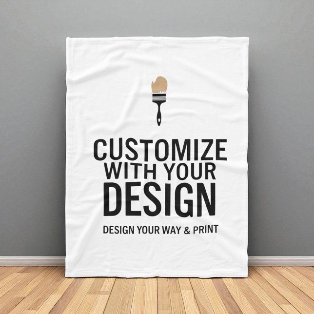 Minimalist Company Branded Custom Personalized  Fleece Blanket (Creator Uploaded)