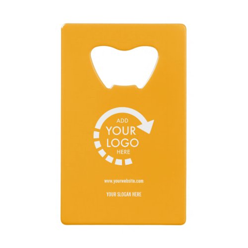 Minimalist Company Business Logo  Retro Gold Credit Card Bottle Opener
