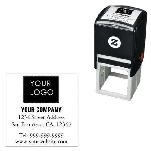 Minimalist Company Business Logo Return Address  Self_inking Stamp