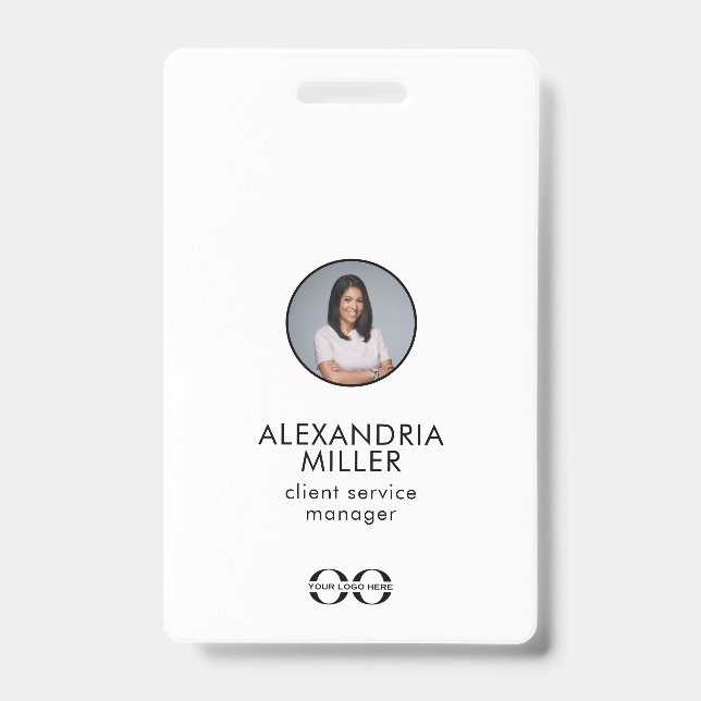 Minimalist Company Employee QR Code Badge (Front)
