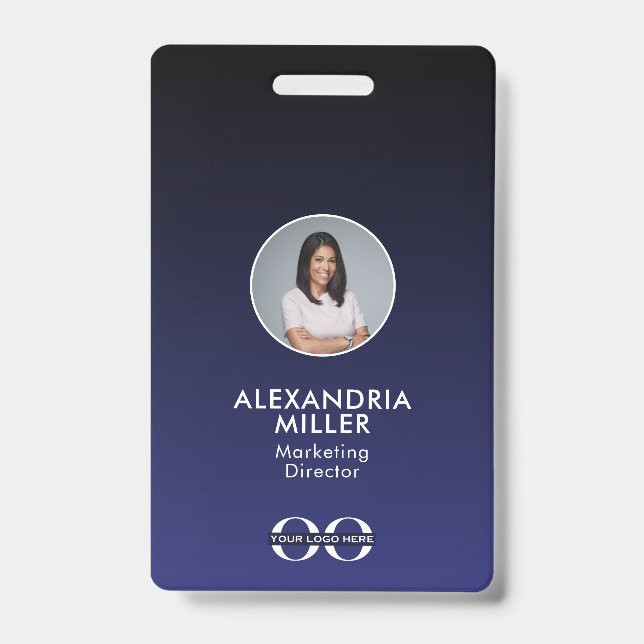 Minimalist Company Employee QR Code Badge (Front)