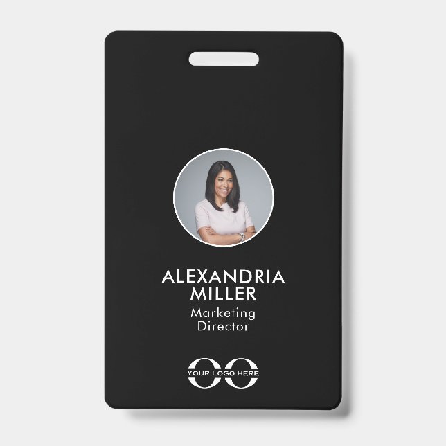Minimalist Company Employee QR Code Badge (Front)