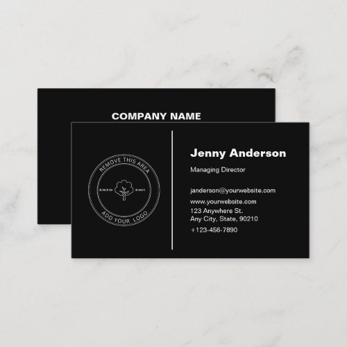 Minimalist Company Logo Black and White Simple Business Card