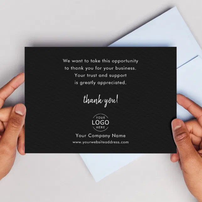 Minimalist Company Logo Business Thank You Note Card | Zazzle