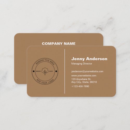 Minimalist Company Logo Light Coffee Color Simple Business Card