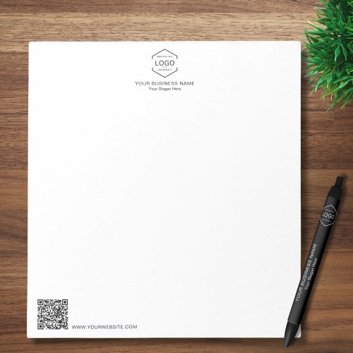 Minimalist Company Logo Name QR Code Business Notepad