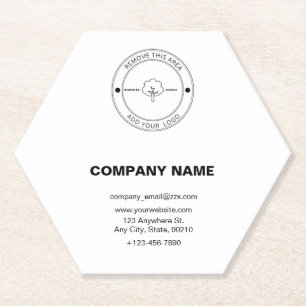 Minimalist Company Logo Paper Coaster