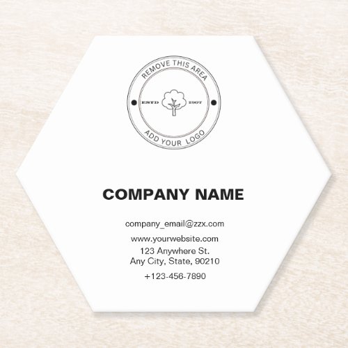 Minimalist Company Logo Paper Coaster