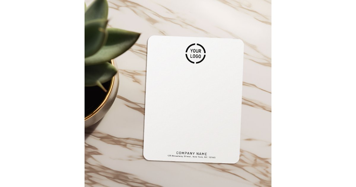 Minimalist company logo personalized Stationery Note Card | Zazzle