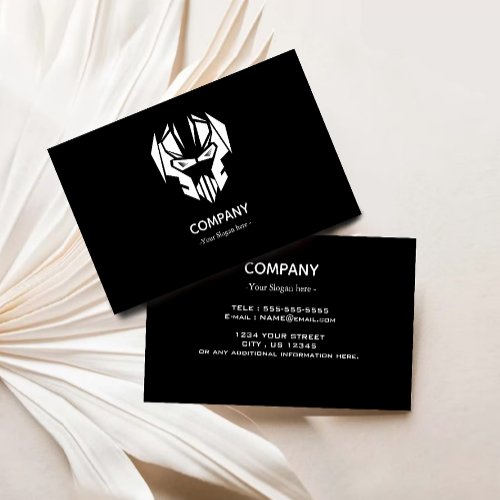 Minimalist Company Logo White And Black Business Card