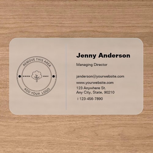 Minimalist Company Logo White Background Simple Clear Business Cards
