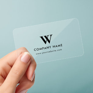 Minimalist Company Monogram Logo Website Clear Business Cards