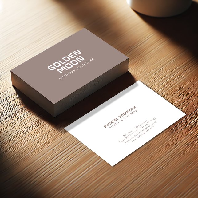 Minimalist Company Name | Modern | Sand Colour Business Card (Creator Uploaded)