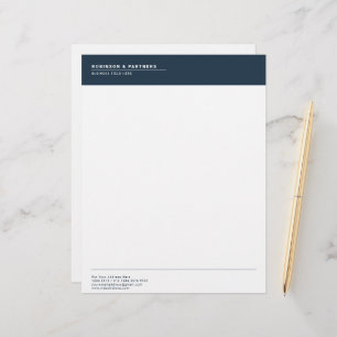 Minimalist Company Name on Rustic Blue Letterhead