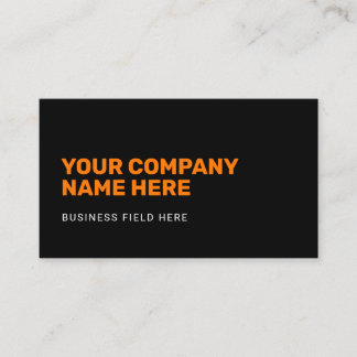 Minimalist Company Name | Orange on Black Business Card