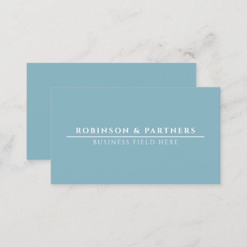 Minimalist Company Name  White Line  Soft Blue Business Card