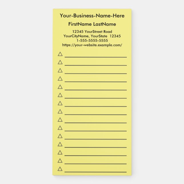 Minimalist Company Promotional Magnetic Notepad (Front)