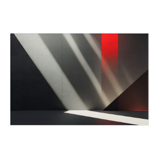 Minimalist Concrete & Red Light Acrylic Print