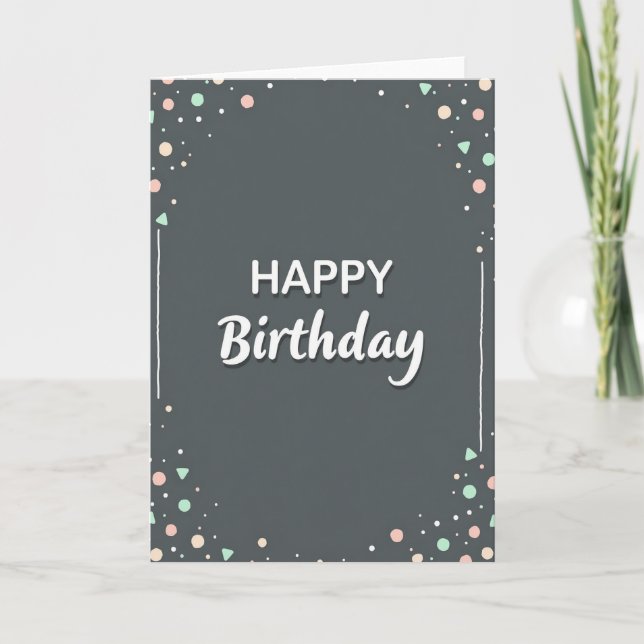 Minimalist Confetti Birthday Card (Front)