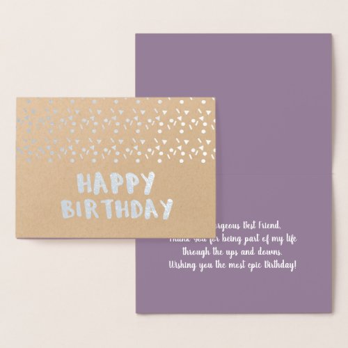 Minimalist Confetti Geometrical Bubble  Birthday Foil Card