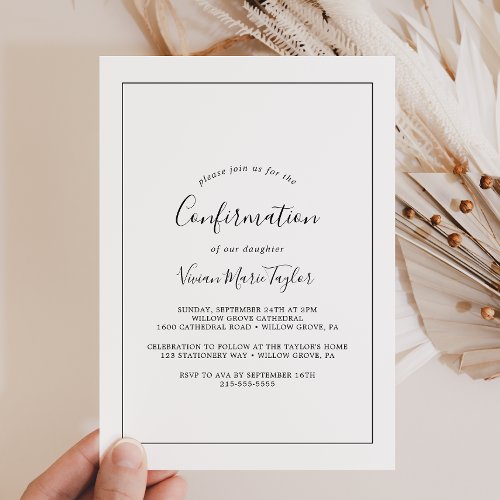 Minimalist Confirmation Invitation