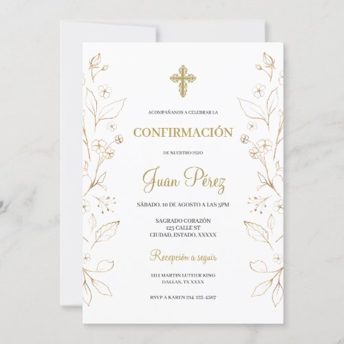 Minimalist confirmation Spanish invite