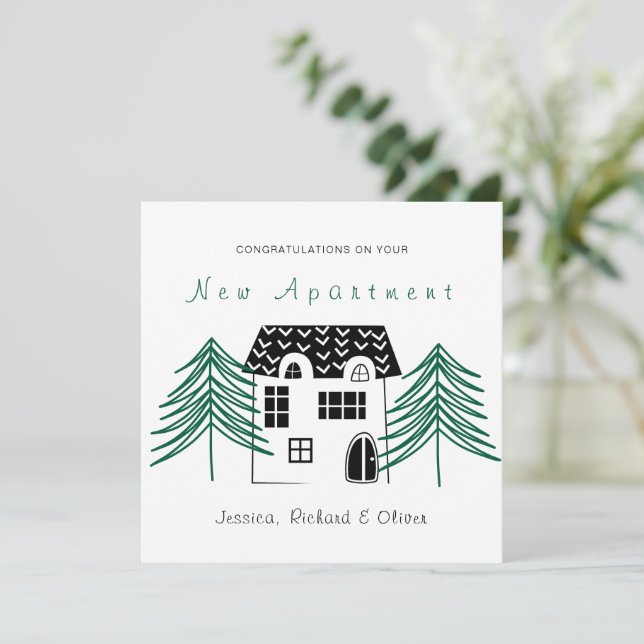 MINIMALIST CONGRATULATIONS ON  YOUR NEW APARTMENT HOLIDAY CARD (Standing Front)