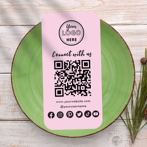 Minimalist Connect With Us Social Media QR Code Business Card