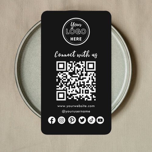 Minimalist Connect With Us Social Media QR Code Business Card