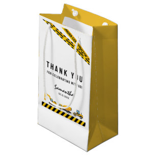 Minimalist Construction Party Thank You Paper Small Gift Bag