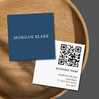Minimalist Consultant Networking Blue QR Code Calling Card