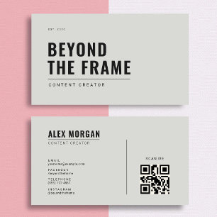 Minimalist Content Creator   Concrete Gray  Business Card
