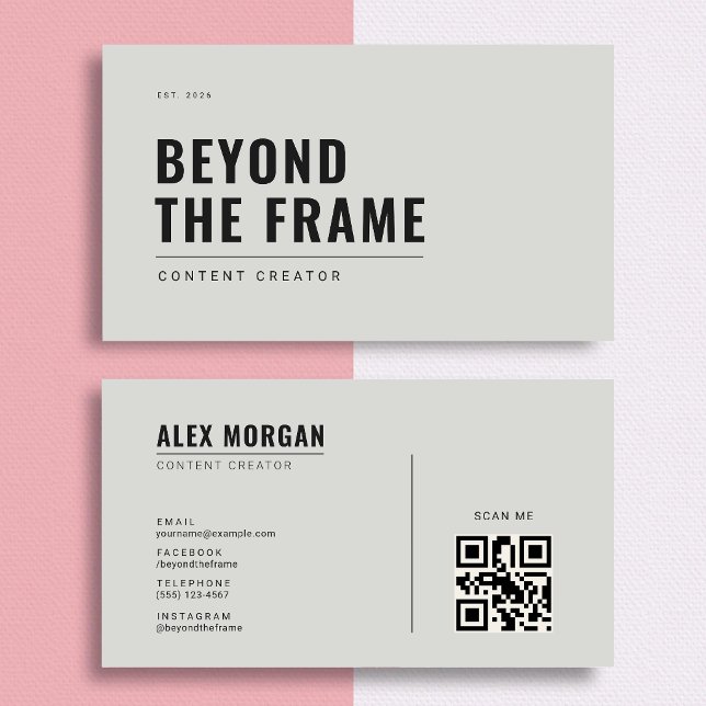 Minimalist Content Creator | Concrete Gray  Business Card (Creator Uploaded)