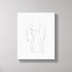 Minimalist Continuous Line Art - Abstract Supporti Canvas Print