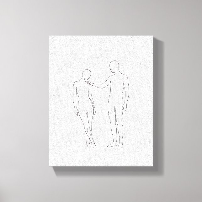 Minimalist Continuous Line Art - Abstract Supporti Canvas Print (Front)