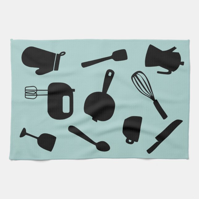 Minimalist cooking utensils custom design standard kitchen towel (Horizontal)