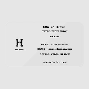 MINIMALIST COOL BLACK ONE LETTER MONOGRAM NAME CLEAR BUSINESS CARDS