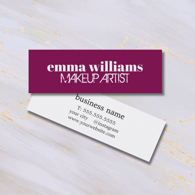 Minimalist Cool Bold Beauty Mini Business Card (Creator Uploaded)