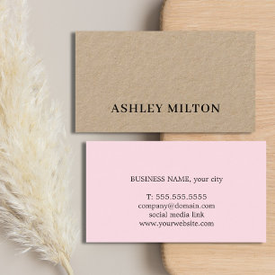 Minimalist Cool Bold Kraft Rose Consultant Business Card