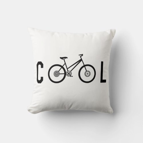 Minimalist Cool Cycling Bicycle Biking Gift Throw Pillow