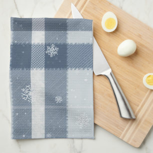 Minimalist Cool Gray Plaid Kitchen Towel – Neutral