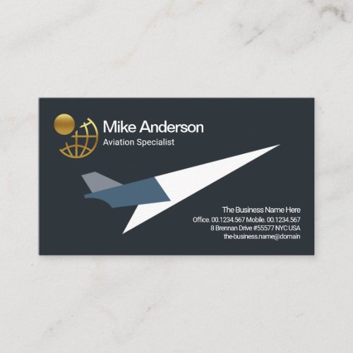 Minimalist Cool Jet Airplane Aviation Pilot Business Card