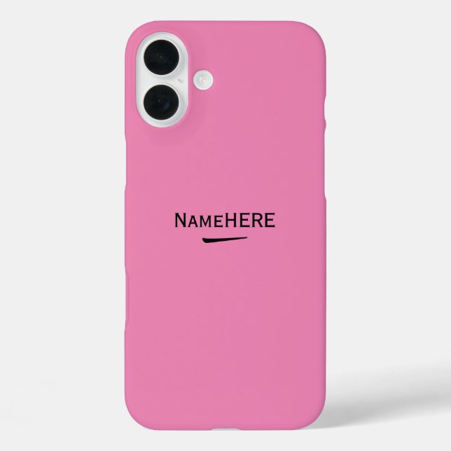 Minimalist, Cool Pink Customized Name or Monogram Case-Mate iPhone Case (Back)